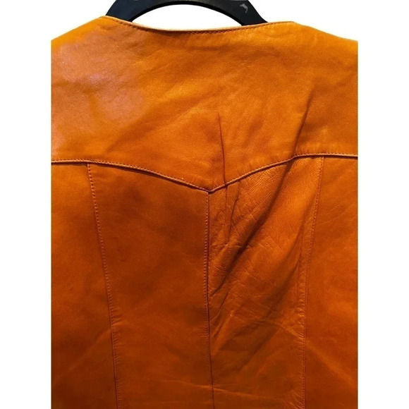The Leatherman Of California Leather Sleeveless Button Front Vest Size 10 - Picture 4 of 9